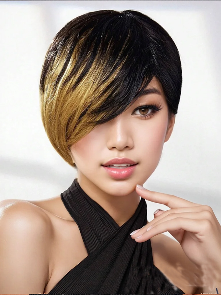 Short Pixie Cut Wig Human Hair Cheap - Peruca curta de corte pixie, cabelo