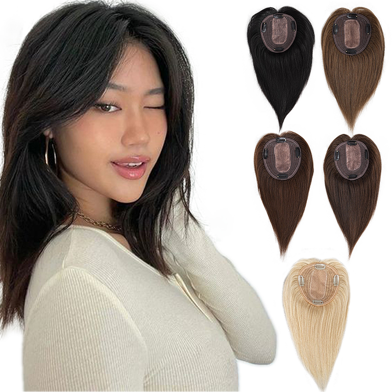 Seamless Clip In Hair Extensions Human Hair - 10 Polegada 100% cabelo humano 13x12cm