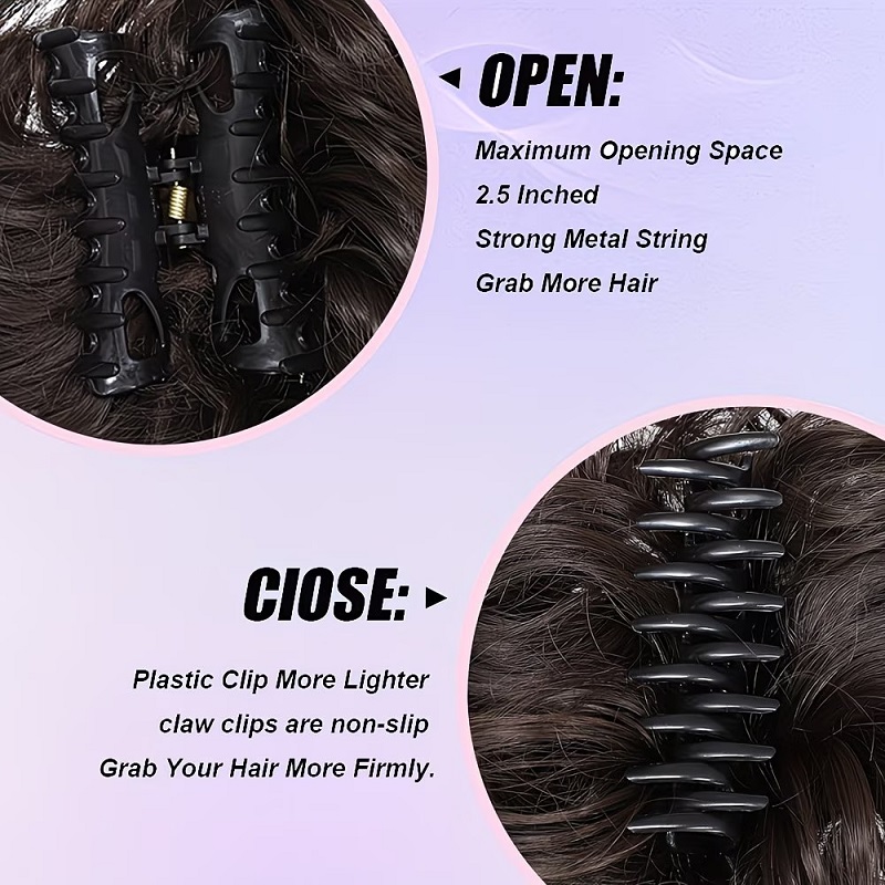 Coque de cabelo com presilha,  - Claw Clip Messy Bun Hair Piece avaliação e preço