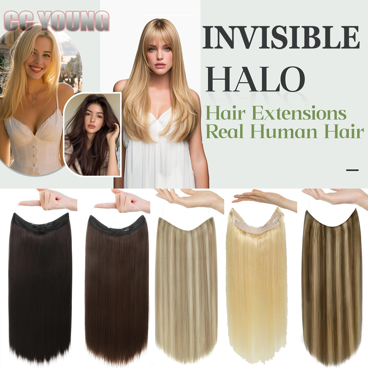 Extensões de Cabelo Invisíveis - Seamless Clip In Hair Extensions Human Hair avaliação e preço