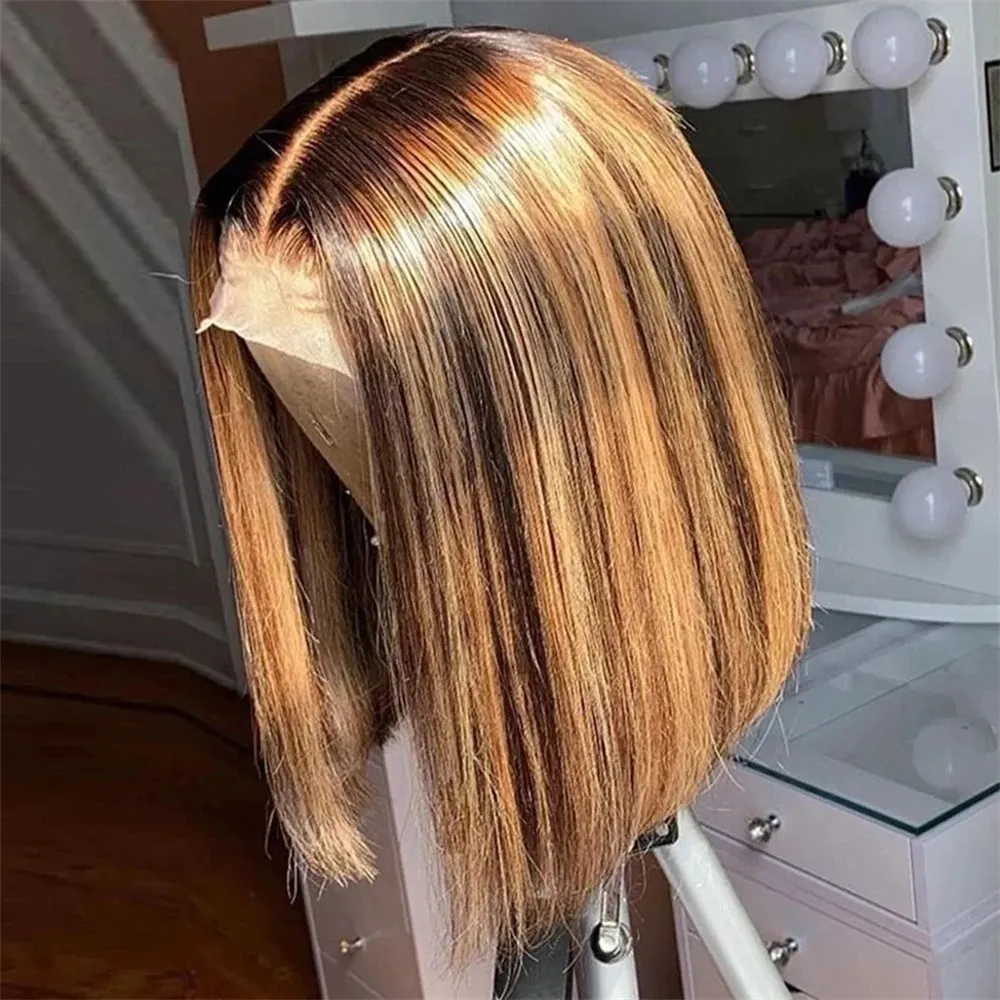Perucas Bob Loiro Mel de Cabel - Glueless Wear And Go Human Hair Wig avaliação e preço