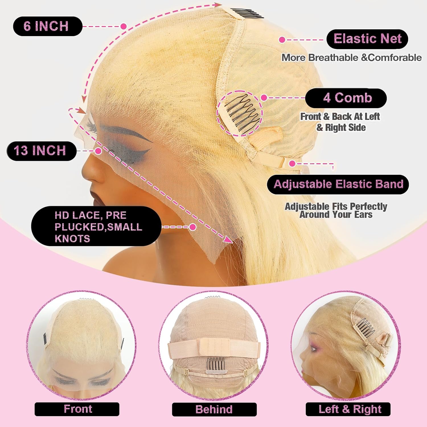 Peruca Loira 613 com Renda Fro - 613 Blonde Body Wave Lace Front Wig avaliação e preço